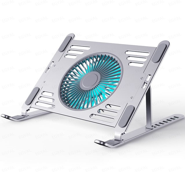 EGYAL Laptop-Ständer aus Aluminiumlegierung mit Lüfter für MacBook Pro und Microsoft Surface in Schwarz oder Silber - Bild 1