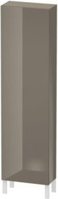 Duravit L-Cube Hochschrank in Grau Hochglanz mit Glastüren, B/T/H: 50 x 24,3 x 176 cm - Bild 1