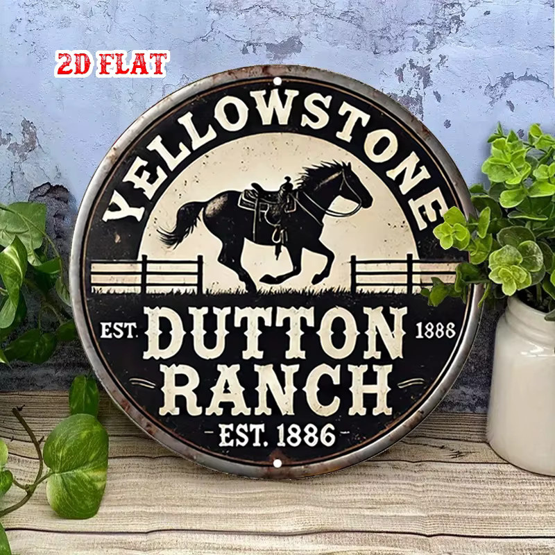 Brewin Home Cowboy Metallschild Yellowstone Pferde Wandkunst, rustikale Dekoration für Zuhause und Garage, Weiß, B: 7,8 cm, H: 19,8 cm - Bild 3
