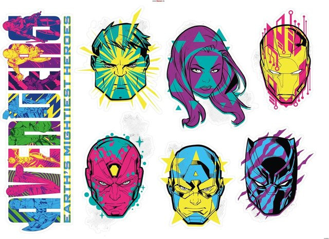 Komar Deko-Sticker Avengers Heroes, Multicolor, B: 100 cm, H: 70 cm - Bild 1
