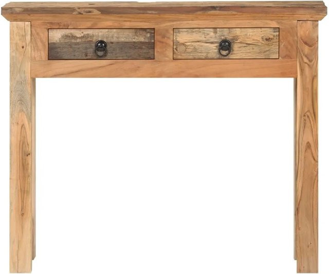 vidaXL Konsolentisch aus Akazienholz und Massivholz in Braun, rustikaler Flurtisch, B/T/H: 90,5 x 30 x 75 cm - Bild 1