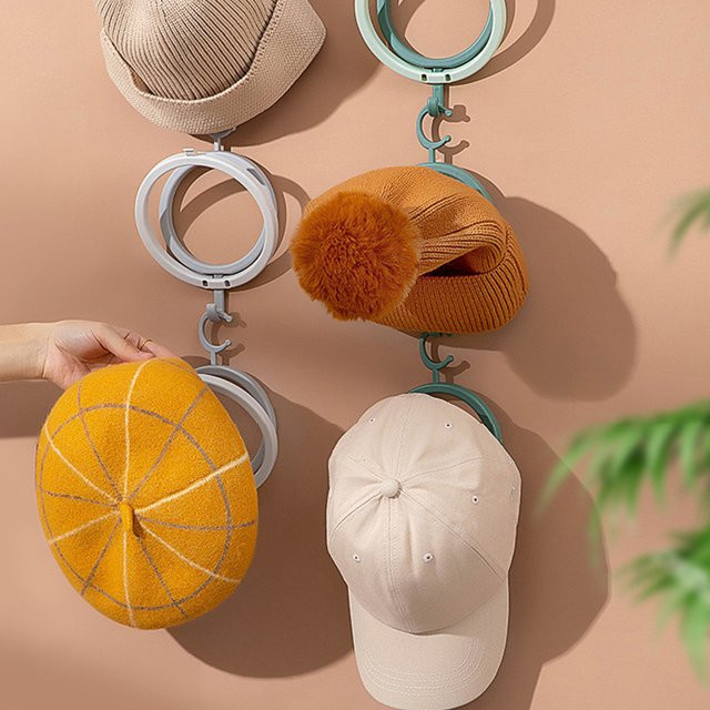 TOPINCN Multifunktionaler Hutaufhänger in Weiß zur Aufbewahrung von Hüten, Schals, Handtaschen und Krawatten aus Kunststoff - Bild 1