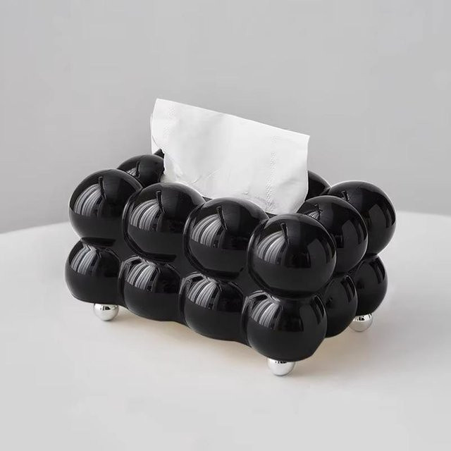 Cloud Design Taschentuchbox Organizer aus Kunststoff in Schwarz - Bild 1