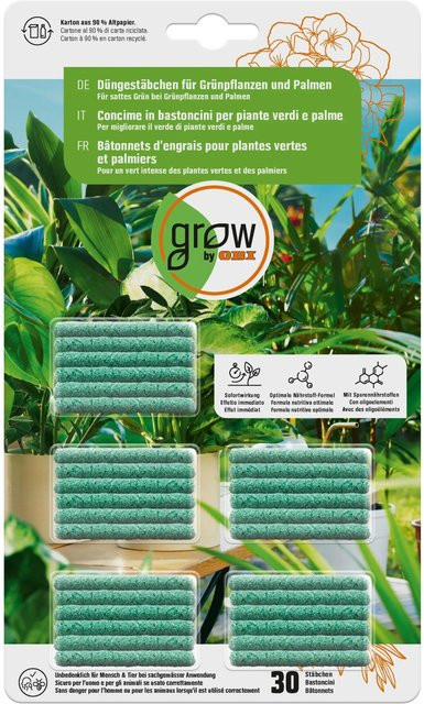 GROW by OBI Düngestäbchen für Grünpflanzen und Palmen, 30 Stück - Bild 1