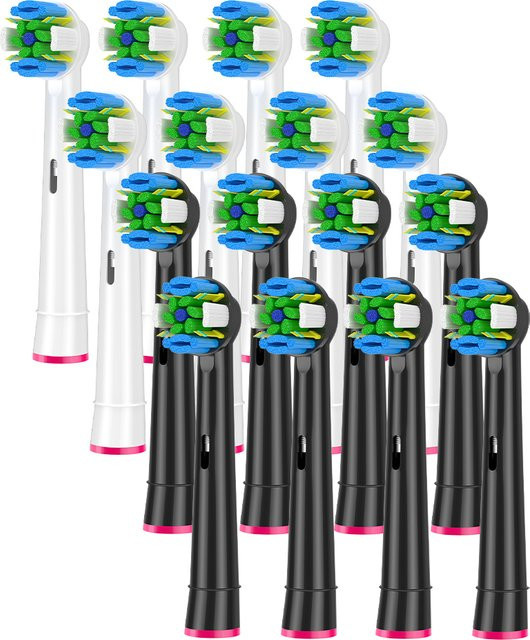 8 oder 16 Stück EB25 EB50 Cross Action Ersatzbürstenköpfe in Weiß für Oral-B elektrische Zahnbürsten D12 D16 D100 3757 3709 Pro3 Pro1Max von qlebaby - Bild 1