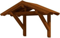 Skan Holz Haustür-Vordach Siegen 1 aus nordischer Fichte, Nussbaum braun, B/T: 247 x 116 cm - Bild 1