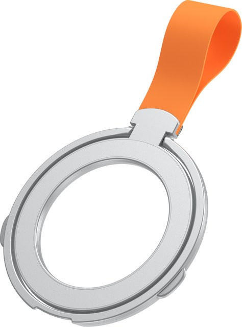 WeFor Universeller magnetischer Telefongriffhalter mit Ständer und Silikonarmband für kabelloses Laden, Farben: Silber und Orange - Bild 1