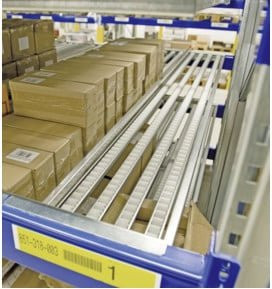 Bito Komplette Fachebenen mit Rollenleisten, 8 Segmente, verzinkt, Farbe: Silber, B/T: 2700 x 1100 mm - Bild 1