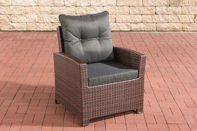 TPFGarden Sessel Fino Anthrazit in Braun-Meliert aus Rattan und Metall - Bild 1