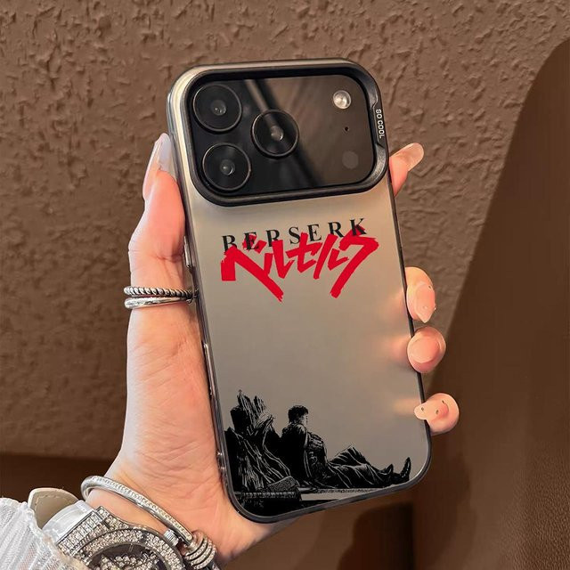 B-Berserk Designer Handyhülle für iPhone 11 bis 17 Pro Max mit Matt Laser Aurora Effekt in Weiß - Bild 1