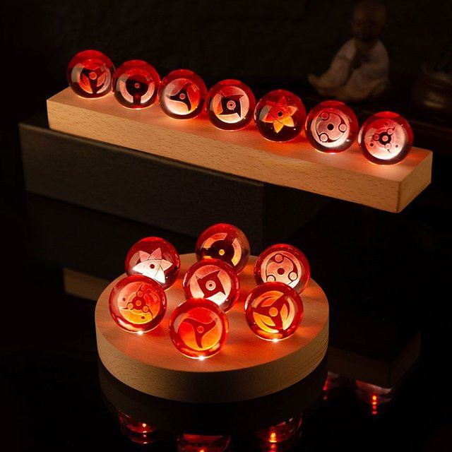 Bandai Naruto Sharingan Nachtlicht, Kristallkugel Desktop-Ornament, Figur, Leuchtende Dekoration - Bild 1