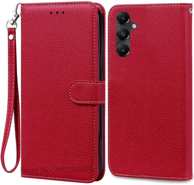 Samsung Galaxy A05s Leder Brieftasche Flip Hülle in Rot - Bild 1