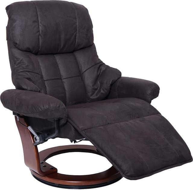 MCA Relaxsessel Windsor 2 Fernsehsessel aus Stoff und Textil in Braun-Schwarz mit Walnuss-Optik - Bild 1