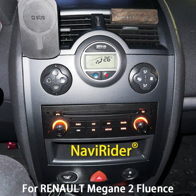NAVIRIDER Bedienfeld für Renault Fluence und Renault Megane 2 (2002-2008) in Schwarz für Android-Bildschirme und Auto-Videoplayer, Plug & Play, OEM-Stil - Bild 1