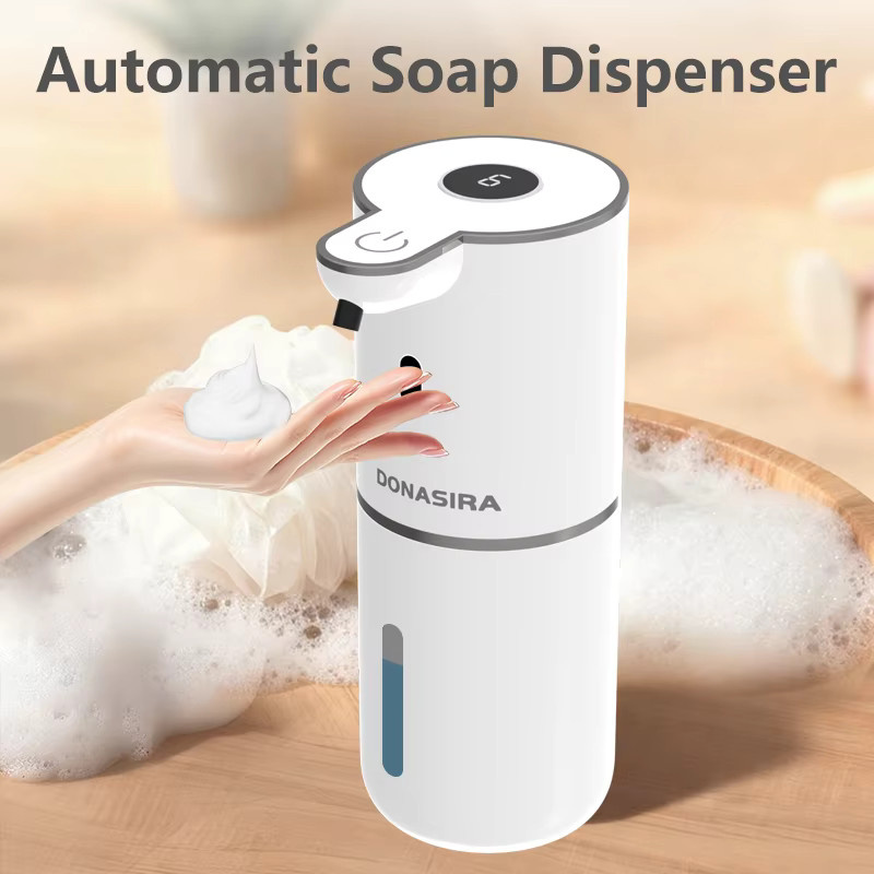 DONASIRA P18 Digitaler Seifenspender in Weiß mit 6-stufiger Schaum- und Flüssigkeitsregulierung, wasserdicht und mit automatischem Sensor, Volumen: 380 ml - Bild 3