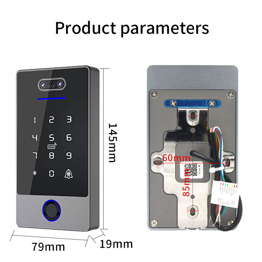 Ttlock Biometrisches Zeiterfassungssystem mit Gesichtserkennung und Fingerabdruck in Schwarz - Bild 5