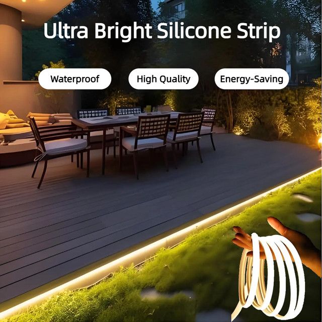Gyarfas COB Neon Streifen Licht Wasserdicht mit 288 LEDs pro Meter aus Silikon für Garten und Pool - Bild 1