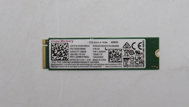 Lenovo SSD 256GB M.2 2280 PCIe 4x4 Green (5SS0Y86996) - Bild 1