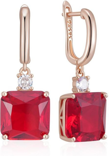 Hängeohrringe Kupfer, Roségold, Zirkonia, Damen - Bild 1