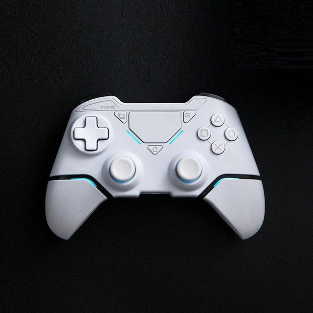 Joyful time P4 Pro Kabelloser Bluetooth Controller in Weiß für PS4, PC, Steam, iOS und Android mit Vibration und Bewegungssteuerung, B/T/H: 15,5 x 11,3 x 6,7 cm - Bild 1