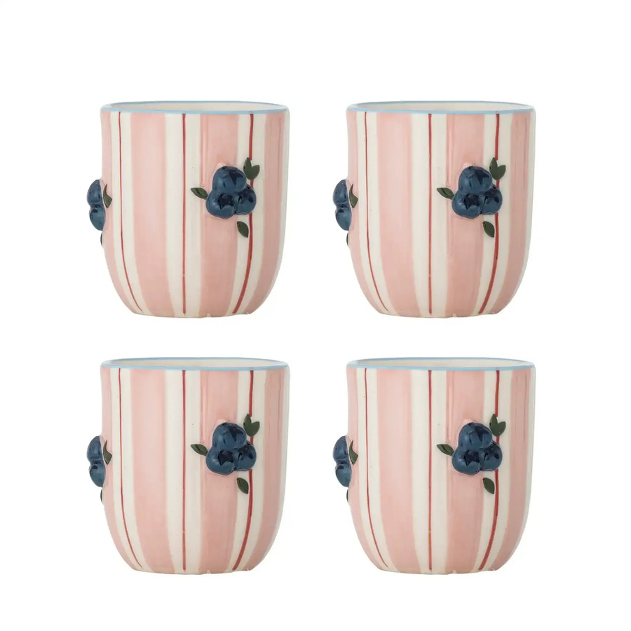 Bloomingville Keramiktasse Carry in Rosa, 4 Stück - Bild 1