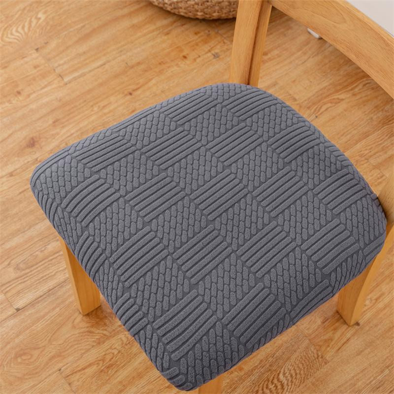 Stretch Jacquard Stuhlhussen für Esszimmer, elastische und schmutzabweisende Sitzbezüge in Grau, 1 Stück - Bild 1