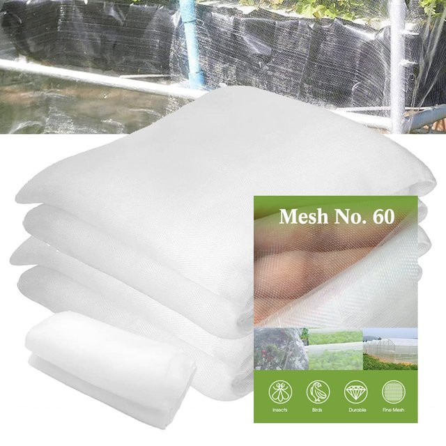 Weißes 60 Mesh Insektennetz für Garten und Gewächshaus als Pflanzenschutz und Vogelschutznetz zur Schädlingsbekämpfung - Bild 1