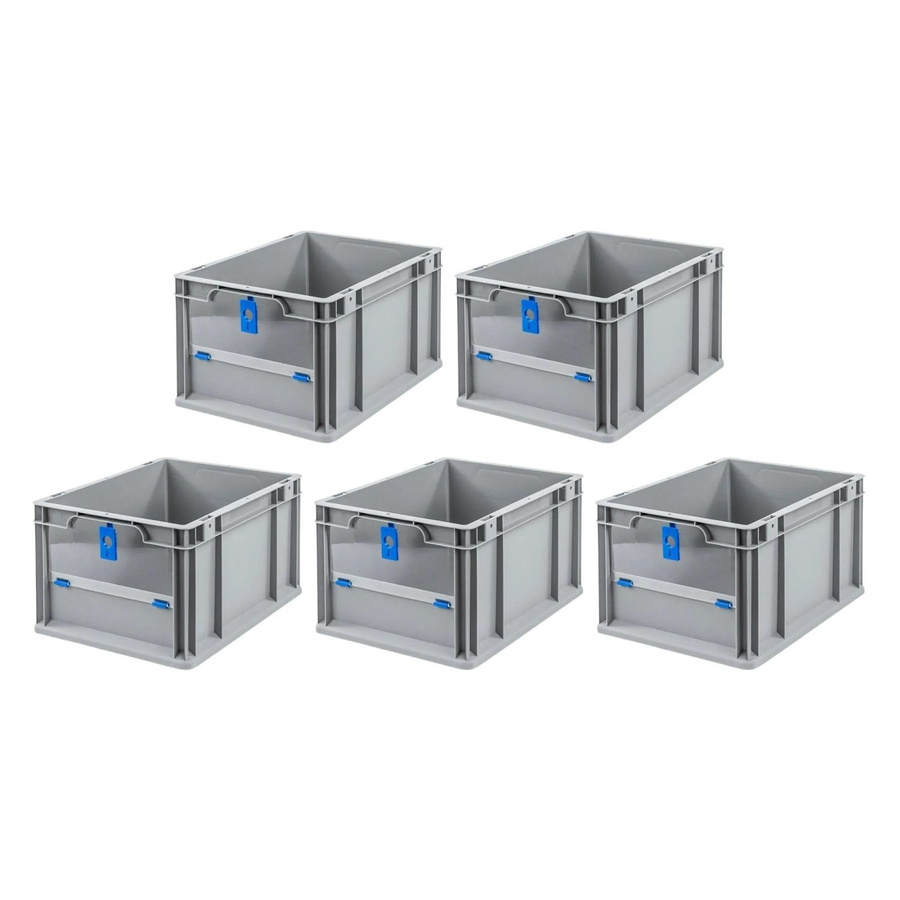 PROREGAL SparSet 5x Eurobox NextGen Insight Cover Eurobehälter Transportbox Blau H x B x T: 22 x 30 x 40 cm, 20 Liter - Bild 2