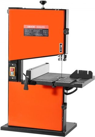 VEVOR Bandsäge für die Holzbearbeitung mit 373 W Motor, Farbe Orange, Tisch aus Aluminium, Schnitthöhe: 90 mm, Tischgröße: Breite: 30 cm, Tiefe: 30 cm - Bild 1