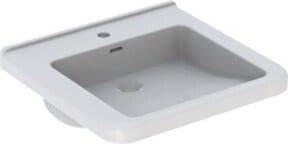 Geberit Waschtisch Renova Comfort aus Keramik in Weiß mit Überlauf und Hahnloch, B: 55 cm, T: 52,5 cm - Bild 1