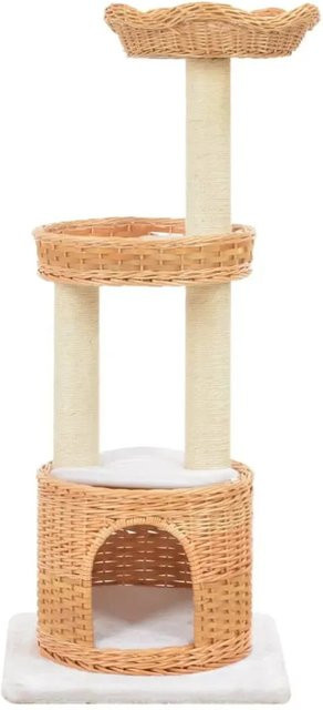 vidaXL Katzen-Kratzbaum Modell 6 aus Weide und Sisal in Natur, Braun und Beige, B/T/H: 94 x 40 x 40 cm - Bild 1