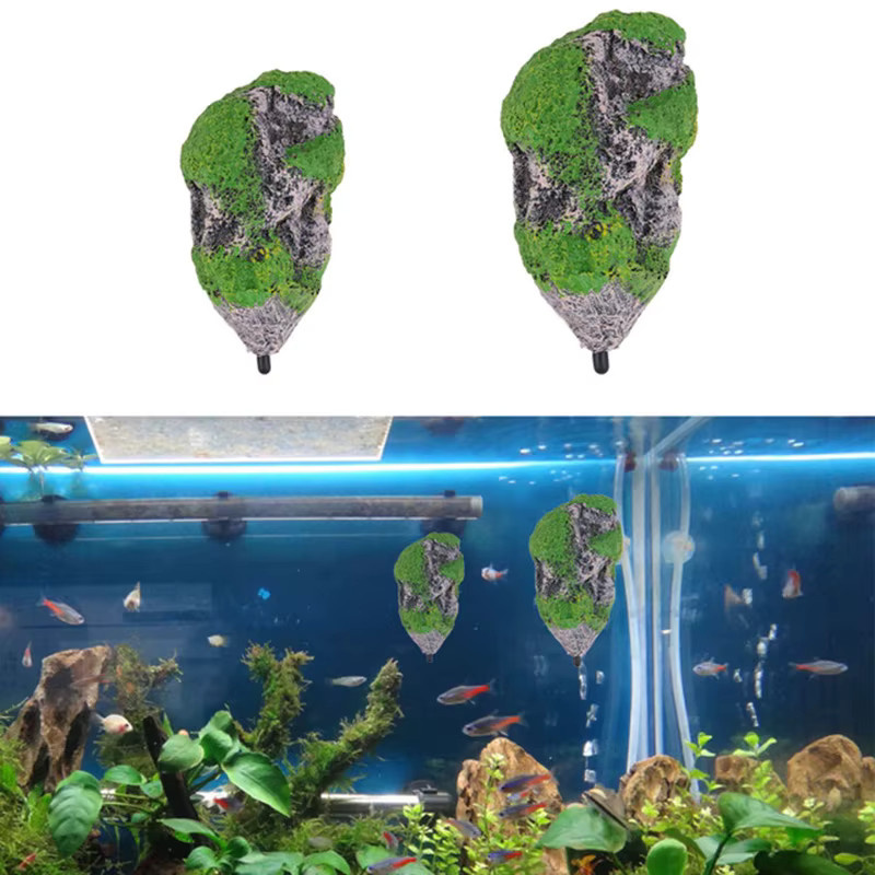 Otmagelu Künstlicher schwimmender Bimsstein als hängende Steinpflanze für dein Aquarium-Ornament im Fantasy-Wunderland-Stil - Bild 3