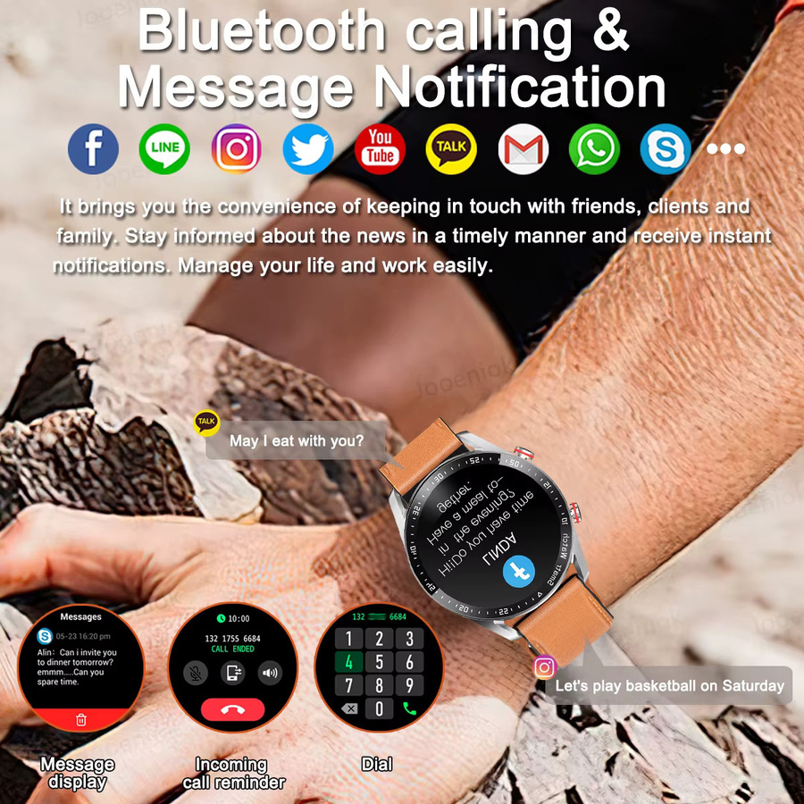 ChiBear Smartwatch, Schwarz, Herren, wasserdicht, Rund - Bild 5