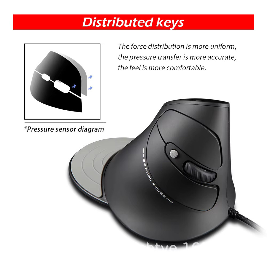 Zelotes T-30 Vertikale Optische Gaming-Maus in Schwarz mit 6 programmierbaren Tasten und 4-stufiger DPI-Einstellung - Bild 3