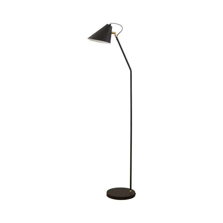 House Doctor Stehlampe Club in Schwarz aus Eisen, Aluminium und Messing, Höhe: 130 cm - Bild 1