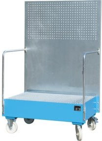 Bauer Südlohn Fahrbare Auffangwanne LPW 200-2 aus Stahl mit Lochplattenwand, Blau, Breite: 120 cm - Bild 1