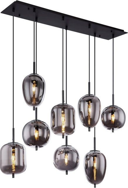 Globo Lighting Pendelleuchte Blacky in Schwarz mit Rauchglas, B/H/T: 34 x 120 x 94 cm, E14, 8 Fassungen - Bild 1