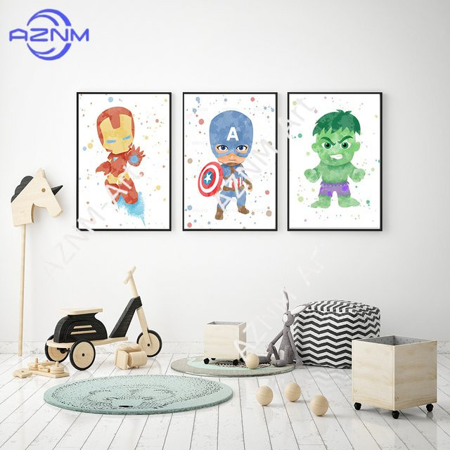 KAYOU Marvel Superhelden Wandbild mit Iron Man und Spider-Man als Leinwanddruck für dein Kinderzimmer oder Schlafzimmer in Mehrfarbig - Bild 1