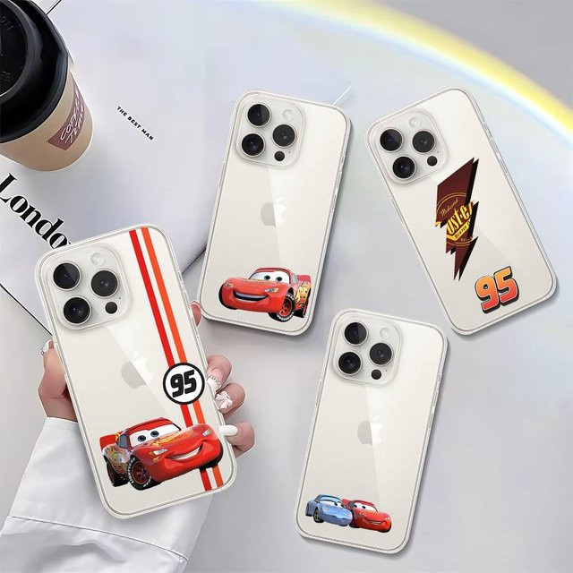 Transparente Cars Handyhülle für dein iPhone mit Lightning McQueen oder Lightning Mcqueen Design - Bild 1
