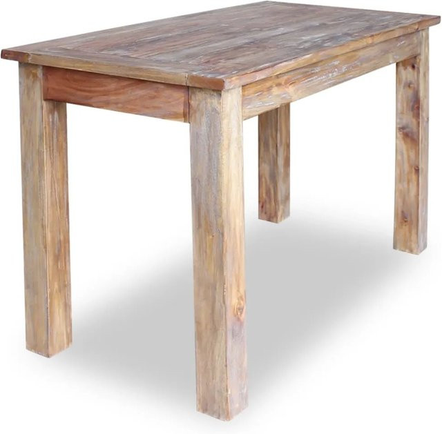 vidaXL Esszimmertisch aus massivem Altholz in Braun, B/T/H: 120 x 60 x 77 cm - Bild 1