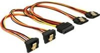 Delock SATA 15-Pin Datenkabel mit 2x gewinkelten und 2x geraden Anschlüssen, Multicolor - Bild 1