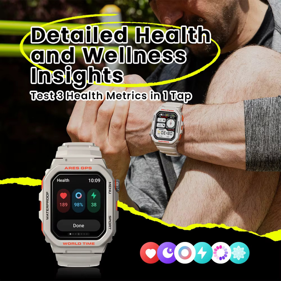 Zeblaze Smartwatch, GPS, Weiß, Silikon, 44 mm - Bild 4