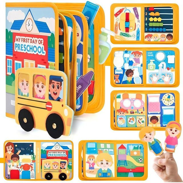 Binchi Montessori Spielzeug Beschäftigungsbuch, Bus, ab 3 Jahre - Bild 1