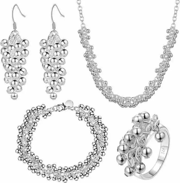 URMYLADY Schmuckset Damen, 925 Sterlingsilber, Traubenperlen - Bild 1