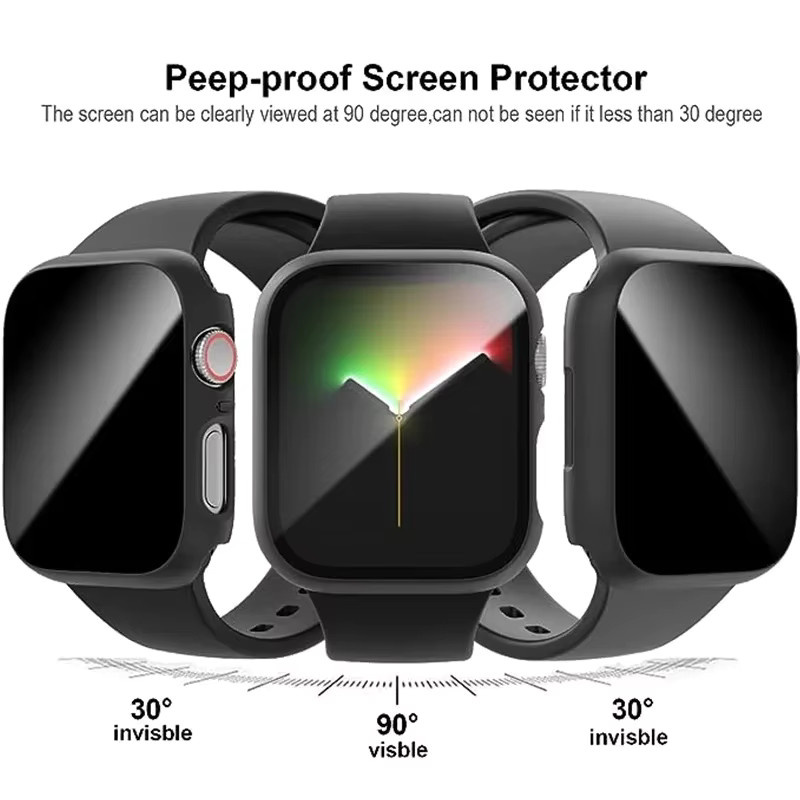 Apple Sichtschutz aus gehärtetem Glas für Apple Watch, Schwarz - Bild 2