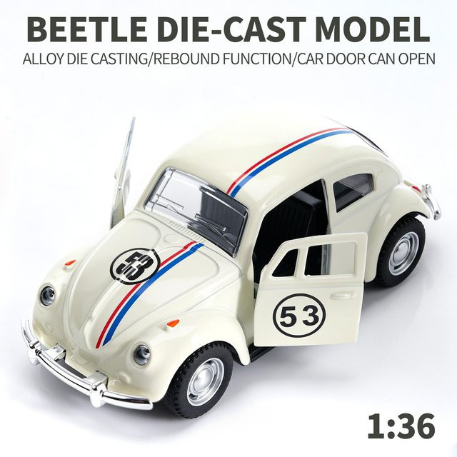 Linyi toy car Klassische Käfer Diecast Modellauto, 1:36, mit öffnbaren Türen, ab 14 Jahre - Bild 1