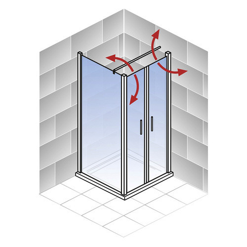 WELLWATER Seitenwand Sirius aus ESG-Glas in Silber, B: 80 cm, H: 190 cm, für Ecklösungen - Bild 2