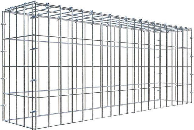 Gabiona C-Ring Anbaukorb Typ 3 in Silbergrau, Draht, B/T/H: 40 x 100 x 20 cm, Maschenweite 5 x 10 cm - Bild 1