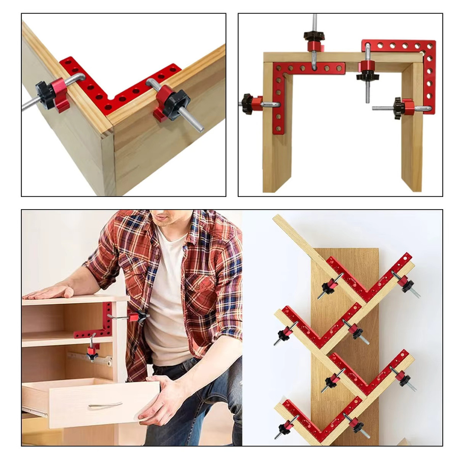 GDART 90 Grad L-förmige Hilfsvorrichtung und Spleißplatte als Positionierplatte und fester Clip, rotes Holzbearbeitungswerkzeug mit 160 mm Breite - Bild 4