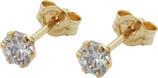 Gallay Ohrstecker, 375 Gold, Zirkonia, 3mm, Unisex - Bild 1